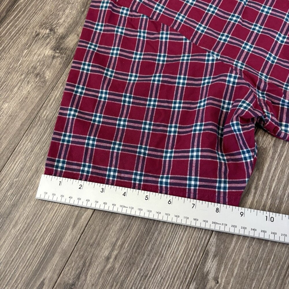 Woolrich Button Down Shirt 2XL Mens Short Sleeve Red‎ Blue Plaid Pocket Casual - Picture 10 of 14